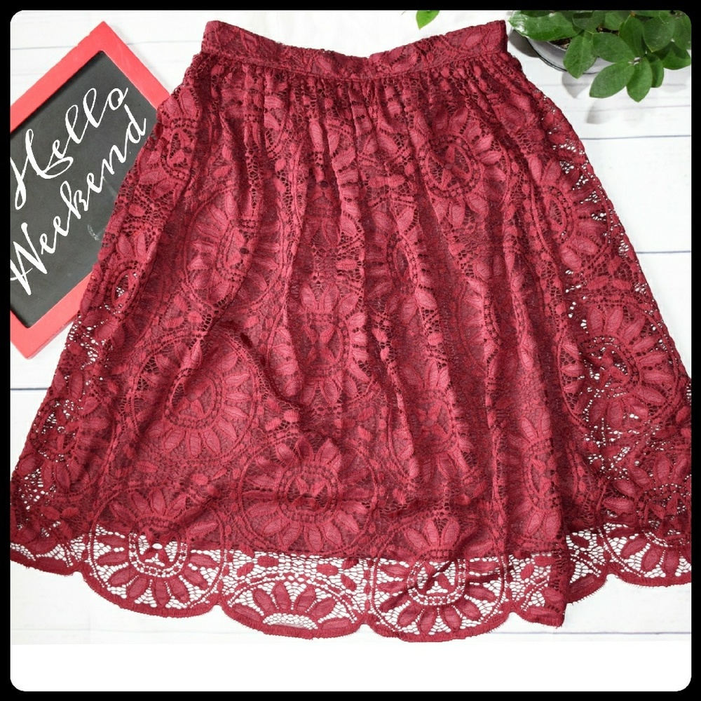 Red Lace Skirt